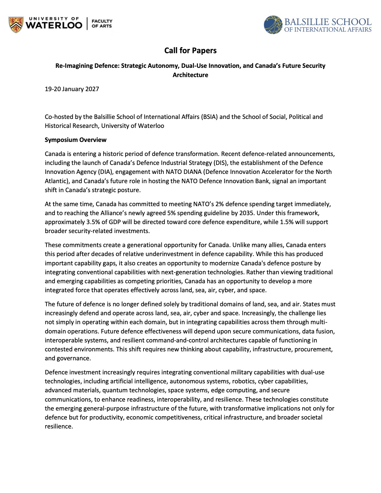 Call for Papers COVER